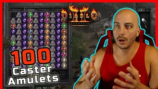 Crafting ONE HUNDRED Caster Amulets, Going for the Perfect Amulet - Diablo 2 Resurrected