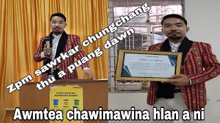 Awmtea chawimawina hlan a ni india Parlamet hma a a thusawi report ngaihnawm zet hi ngaithla ang aw.