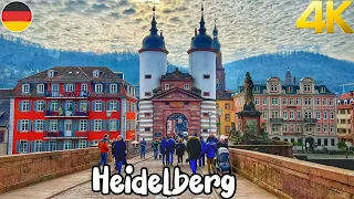 Heidelberg, Germany, Walking tour 4K - One of the Most Beautiful Cities in Germany