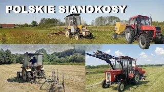 Polskie sianokosy | 4x URSUS | zepsuta prasa | wożenie balotów