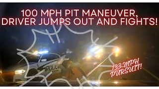 133+ MPH PURSUIT!  PIT Maneuver ends chase, driver charges police and FIGHTS! #arkansasstatepolice