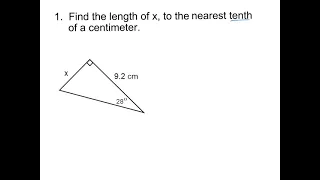 Solving Sides of a Right Triangle using Trig Ratios