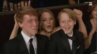 Jodie Foster and her sons at the Golden Globe 2012