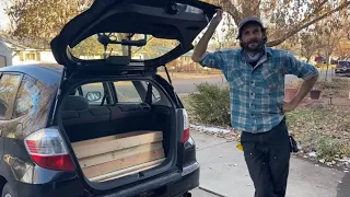 Honda Fit Campervan Bed DIY - Fits in Trunk!