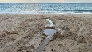 Breaking a Mini Dam at the Beach!