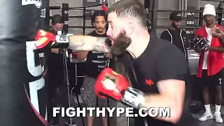 CALEB PLANT LASER KO SHOT FOR ANTHONY DIRRELL; LOOKING TO KNOCK HIS HEAD OFF AS HE DRILLS HEAVY BAG