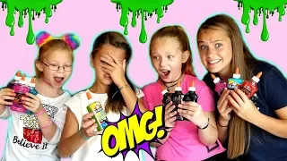 3 Colors of GLUE SLIME Challenge!!! ft. Marissa and Brookie