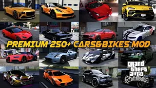 Premium 250 + Cars & Bikes Mod | Gta Sa Premium Car | Super Cars Mod Gta Sa Android | Technical Yash