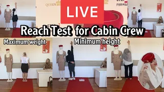 Live | reach Test for cabin crew | height & weight requirements | cabin crew training