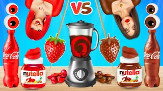 REAL VS CHOCOLATE FOOD CHALLENGE | Funny Battle With Chocolate Fondue by RATATA POWER