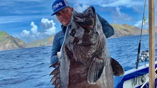 DEEP SEA Fishing "Gigantic Mystic Grouper" {Catch Clean Cook} Filipino Fish Soup