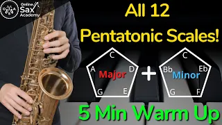 Learn All 12 Pentatonic Scales: 5 min Play-Along Warm Up #81