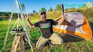 Walmart SOLO CAMPING Challenge!!! (NO FOOD NO WATER)