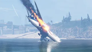 B787 Pilot Lands On Water After Engine Explosion | GTA5