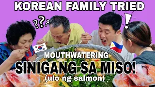 KOREAN FIRST TIME TRIED SINIGANG SA MISO (salmon ulo😲) | FILIPINO FOOD | korean mukbangers