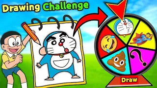 Drawing Challenge 😂 || Nobita Vs Shinchan 😱 || Funny Game