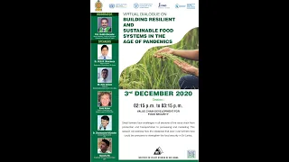 Virtual Dialogue on ‘Building Resilient and Sustainable Food Systems in the Age of Pandemics’