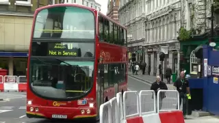 Buses in Central London on a wet 7th June 2012