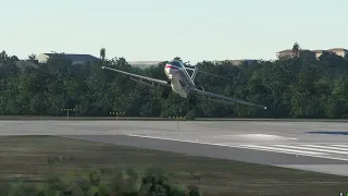 MD-82 almost crashed on landing in strong crosswind - msfs