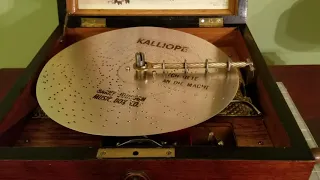 Kalliope 9.25" music box plays disc 42, "Ich Bete An Die Macht."