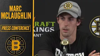 Marc McLaughlin REACTS to His Second-Career Goal | Bruins Postgame