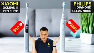 Кто круче? Xiaomi Oclean X PRO Elite за $60 или PHILIPS DiamondClean 9000 за $260. Сравнение и обзор