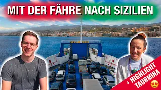 SIZILIEN MIT WOHNMOBIL 🇮🇹 | Fähre und ERSTES HIGHLIGHT😍 | Taormina | Stellplatz | Winter in Italien