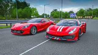 FH4 Drag Race | Ferrari 488 Pista vs Ferrari 812 Superfast | Standing/Rolling!