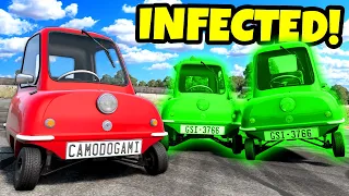 We Played ZOMBIE Infection Hide and Seek with TINY CARS in BeamNG Drive Mods!