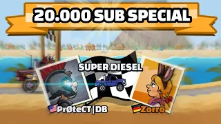 😍20 MINUTES OF FRIENDLY CHALLENGES - 20.000 SUB SPECIAL - Hill Climb Racing 2