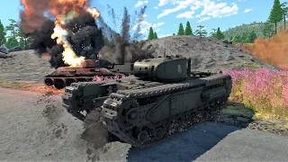 War Thunder: Churchill I British Heavy Tank Gameplay [1440p 60FPS]