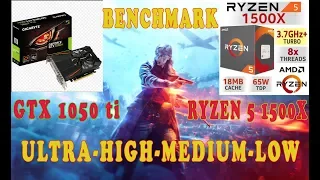 Battlefield V GTX 1050 ti Benchmark | Ultra | High | Medium | Low | 1080p