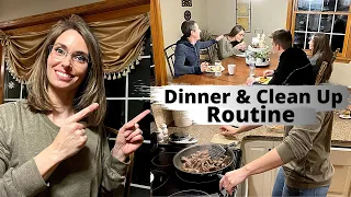 DINNER AND CLEAN WITH ME/EASY DINNER/NIGHT TIME KITCHEN CLEAN UP ROUTINE