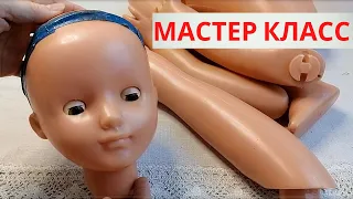 A simple wig and eyelashes for a doll of the USSR with your own hands Master Class