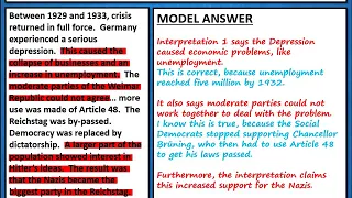 Evaluating Interpretations - Hitler's Rise to Power - 16 marks