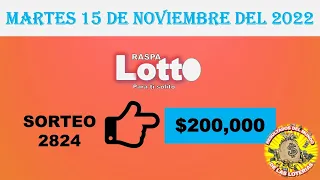 RESULTADO LOTTO SORTEO #2824 DEL MARTES 15 DE NOVIEMBRE DEL 2022 /LOTERÍA DE ECUADOR/