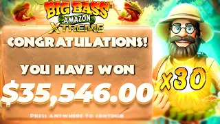 I HIT THE 30X STAGE on *NEW* Big Bass Amazon Extreme!!