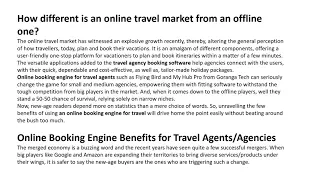 Benefits Of Choosing Online Travel Booking Engine For Your OTA