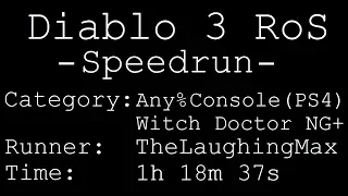 Speedrun: Diablo 3 # Any% Console Witchdoctor NG+ - Versuch 1 in 1h 18m 37s # Deutsch [Obsolete]