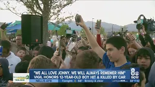 Emotional vigil honors 12-year-old boy hit, killed by car