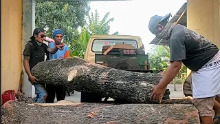 Gergaji kayu trembesi buat usuk‼️ mesin serkel rakitan