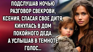 Подслушав ночью разговор свекрови, Ксения, спасая свое дитя уехала в дом покойного деда. А услышав