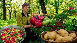 Kazan Cutlet Recipe with Vegetables on Wood Fire in the Village!