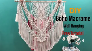 DIY Boho Macrame Wall Hanging Tutorial / So Easy even you are beginners / step by step