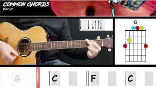 Daniel - Elton John | GUITAR LESSON | Common Chords