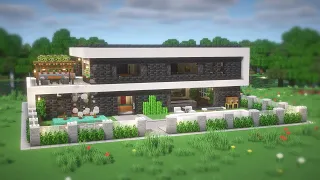 Minecraft: How To Build a Modern House Tutorial(#37) | 마인크래프트 건축, 모던하우스, 인테리어