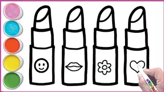 Lipstick drawing, painting & coloring for kids and toddlers | #lipstick Educational Videos for kids