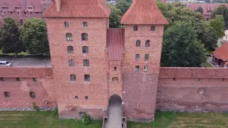 The Castle of the Teutonic Order in Malbork (drone flight)