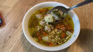 Traditional European/Romanian meatballs and veggie Ciorba