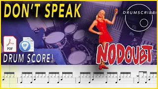 Don't Speak - No Doubt | Drum SCORE Sheet Music Play-Along | DRUMSCRIBE